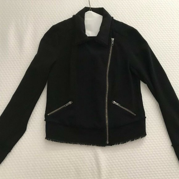 Leith Jackets & Blazers - Leith Black Women’s Size XS Fringed-Trim Jacket